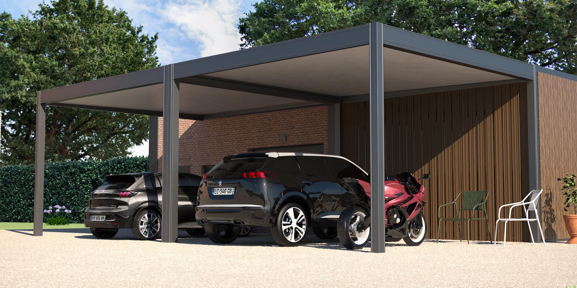 Le carport en aluminium est la solution idéale pour protéger votre véhicule des intempéries au fil des saisons.